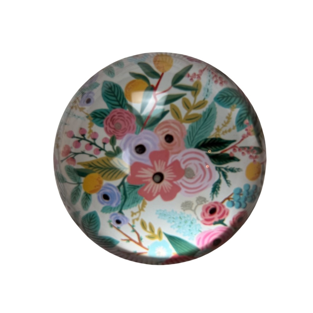 Rifle Paper Co Floral Glass Paperweight Domed Desk Accessory DPW001 New in Box